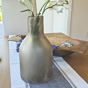 Magnolia Home Catherine Green Matte Frosted Glass Large Vase